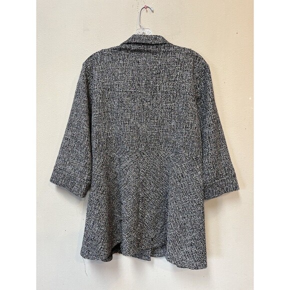 Lior Black White Tweed Peplum Jacket – Size Large - Picture 3 of 9